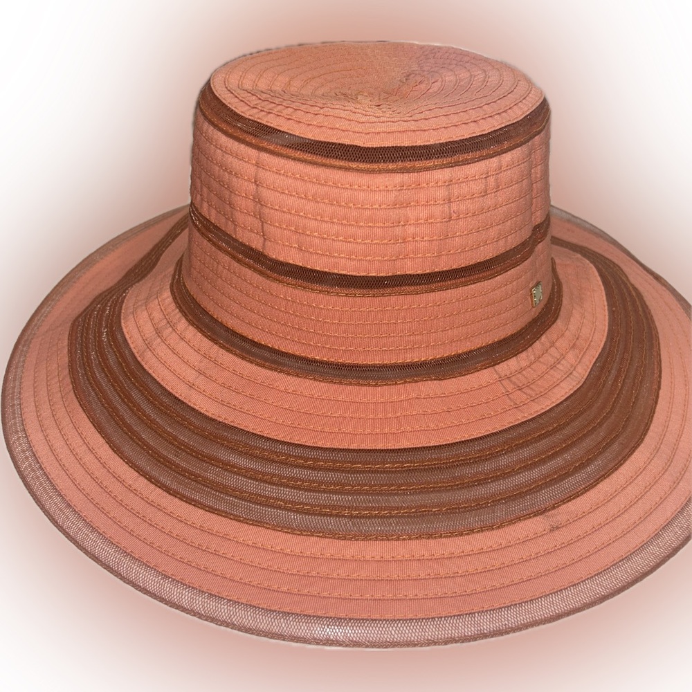 LN Liz Claiborne (One Size) Coral Wide Brim Sun Hat. - Picture 3 of 7
